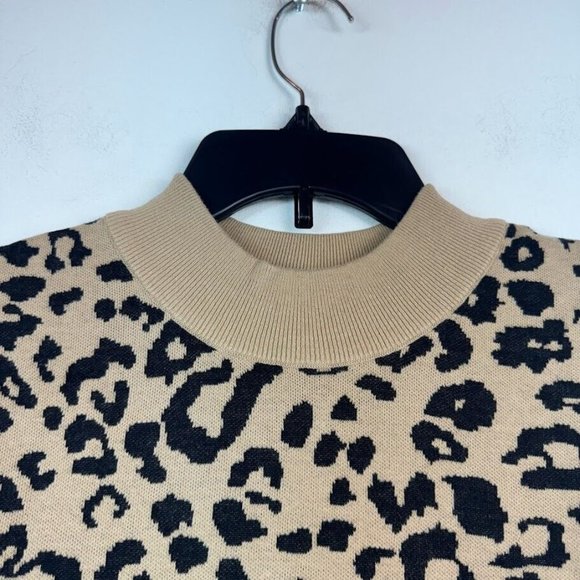 JM Collection Womens Plus 3X Leopard Print Sleeveless Mock Neck Sweater NWT AU73 - Picture 4 of 5